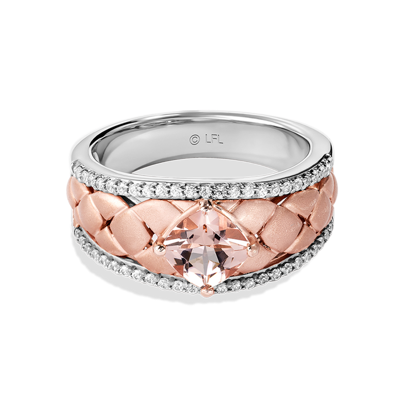 Star Wars™ Fine Jewelry GALACTIC ROYALTY WOMEN'S RING 1/5 CT.TW. White Diamonds and Morganite True Two Tone Silver and 10K Rose Gold