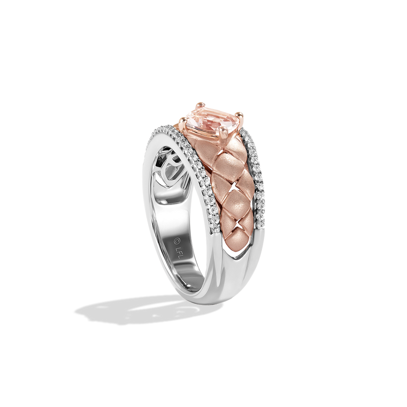 Star Wars™ Fine Jewelry GALACTIC ROYALTY WOMEN'S RING 1/5 CT.TW. White Diamonds and Morganite True Two Tone Silver and 10K Rose Gold