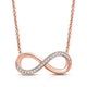 Load image into Gallery viewer, Jewelili Rose Gold Over Sterling Silver With Natural White Diamonds Infinity Pendant Necklace
