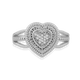 Load image into Gallery viewer, Jewelili Rope Texture Heart Promise Ring with Diamonds in Sterling Silver View 1
