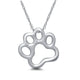 Load image into Gallery viewer, Jewelili Dog Paw Pendant Necklace Jewelry in White Gold - View 2
