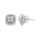 Load image into Gallery viewer, Jewelili Square Shape Stud Earrings with White Diamonds in Sterling Silver View 3
