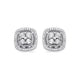 Load image into Gallery viewer, Jewelili Square Shape Stud Earrings with White Diamonds in Sterling Silver View 2
