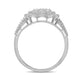 Load image into Gallery viewer, Jewelili 10K White Gold with 3/4 Cttw Natural White Round Diamonds Cluster Ring
