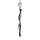 Load image into Gallery viewer, Jewelili 10K White Gold With 1/4 CTTW Treated Black and Natural White Round Diamonds Twist Pendant Necklace
