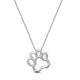 Load image into Gallery viewer, Jewelili Dog Paw Pendant Necklace Jewelry in White Gold - View 1
