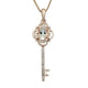 Load image into Gallery viewer, Jewelili Key Necklace Aquamarine Jewelry in Sterling Silver - View 1
