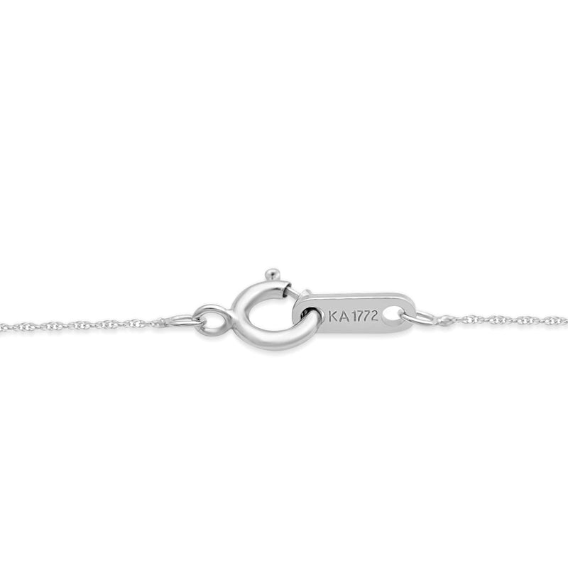 Jewelili Dancing Frog Pendant Necklace with Natural White Round Diamonds in Sterling Silver 1/10 CTTW View 3