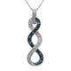 Load image into Gallery viewer, Jewelili Sterling Silver With Treated Blue and White Natural Diamond Accent Twist Pendant Necklace
