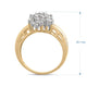 Load image into Gallery viewer, Jewelili Yellow Gold over Sterling Silver With 1/4 CTTW Natural White Diamonds Cluster Ring
