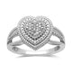 Load image into Gallery viewer, Jewelili Rope Texture Heart Promise Ring with Diamonds in Sterling Silver View 5
