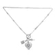 Load image into Gallery viewer, Jewelili Heart Key Pendant Necklace Diamond Jewelry in Sterling Silver - View 1
