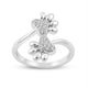 Load image into Gallery viewer, Jewelili Paw Print Ring with Natural White Diamond in Sterling Silver 1/10 CTTW View 1
