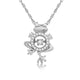 Load image into Gallery viewer, Jewelili Dancing Frog Pendant Necklace with Natural White Round Diamonds in Sterling Silver 1/10 CTTW View 1
