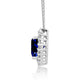 Load image into Gallery viewer, Jewelili Sterling Silver With Heart Shape Created Blue Sapphire and Round Shape Created White Sapphire Diamonds Pendant Necklace
