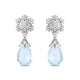 Load image into Gallery viewer, Enchanted Disney Fine Jewelry 14K White Gold With 1/10 CTTW Diamond and Aquamarine Elsa Snow Flake Earrings

