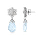 Load image into Gallery viewer, Enchanted Disney Fine Jewelry 14K White Gold With 1/10 CTTW Diamond and Aquamarine Elsa Snow Flake Earrings
