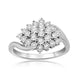 Load image into Gallery viewer, Jewelili Sterling Silver 1/5 CTTW Natural White Round Diamonds Miracle Set Cluster Engagement Ring
