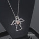 Load and play video in Gallery viewer, Jewelili Sterling Silver and 10K Rose Gold With Natural White Diamond Angel Heart Pendant Necklace
