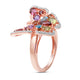 Load image into Gallery viewer, Jewelili 14K Rose Gold over Sterling Silver 1/20 CTTW Diamond and Multi Gemstones Butterfly Ring
