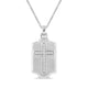 Load image into Gallery viewer, Jewelili Sterling Silver with 1/4 CTTW Natural White Round Diamonds Mens Cross Dog Tag Pendant Necklace
