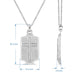 Load image into Gallery viewer, Jewelili Sterling Silver with 1/4 CTTW Natural White Round Diamonds Mens Cross Dog Tag Pendant Necklace
