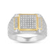 Load image into Gallery viewer, Jewelili 18K Yellow Gold Over Sterling Silver 1/10 CTTW Natural White Round Cut Diamonds Men&#39;s Ring
