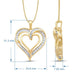 Load image into Gallery viewer, Jewelili Yellow Gold Over Sterling Silver with 1/2 Cttw Diamonds Natural White Round and Baguette Women Heart Necklace
