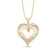 Load image into Gallery viewer, Jewelili Yellow Gold Over Sterling Silver with 1/2 Cttw Diamonds Natural White Round and Baguette Women Heart Necklace

