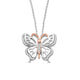 Load image into Gallery viewer, Jewelili Sterling Silver 1/10 Cttw Natural White Round Diamond Butterfly Pendant Necklace

