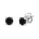 Load image into Gallery viewer, Jewelili 10K White Gold 2 Cttw Treated Black Round Diamonds Stud Earrings
