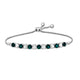 Load image into Gallery viewer, Jewelili Sterling Silver Round Created Emerald and Created White Sapphire Bolo Bracelet
