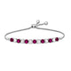 Load image into Gallery viewer, Jewelili Sterling Silver Round Created Ruby and Created White Sapphire Bolo Bracelet
