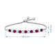 Load image into Gallery viewer, Jewelili Sterling Silver Round Created Ruby and Created White Sapphire Bolo Bracelet
