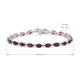Load image into Gallery viewer, Jewelili Sterling Silver Oval Shape Garnet and Natural White Round Diamond Accent Link Bracelet
