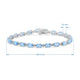 Load image into Gallery viewer, Jewelili Sterling Silver Oval Shape Swiss Blue Topaz and Natural white Round Diamond Accent Link Bracelet
