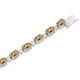 Load image into Gallery viewer, Jewelili Sterling Silver Oval Shape Citrine with Natural White Round Diamond Accent Link Bracelet
