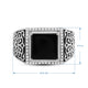 Load image into Gallery viewer, Jewelili Sterling Silver with Black Onyx and 1/10 CTTW Natural White Round Diamonds Men&#39;s Ring
