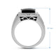 Load image into Gallery viewer, Jewelili Sterling Silver with Black Onyx and 1/10 CTTW Natural White Round Diamonds Men&#39;s Ring
