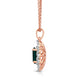 Load image into Gallery viewer, Jewelili 14K Rose Gold over Sterling Silver 7x5 MM Oval Created Emerald and 1/20 Cttw Natural White Round Diamond Pendant Necklace
