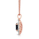 Load image into Gallery viewer, Jewelili 14K Rose Gold over Sterling Silver 7x5 MM Oval Created Blue Sapphire and 1/20 Cttw Natural White Round Diamond Pendant Necklace

