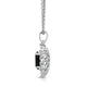 Load image into Gallery viewer, Jewelili Sterling Silver 7x5 MM Oval Created Black Sapphire and 1/20 Cttw Natural White Round Diamond Pendant Necklace
