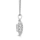 Load image into Gallery viewer, Jewelili Sterling Silver 7x5 MM Oval Created White Sapphire and 1/20 Cttw Natural White Round Diamond Pendant Necklace
