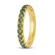 Load image into Gallery viewer, Jewelili 18K Yellow Gold over Sterling Sliver Peridot Cubic Zirconia Half Eternity Promise Wedding Band
