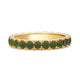 Load image into Gallery viewer, Jewelili 18K Yellow Gold over Sterling Sliver Peridot Cubic Zirconia Half Eternity Promise Wedding Band
