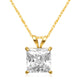 Load image into Gallery viewer, Jewelili 10K Yellow or White Gold 6 MM (1 Cttw), 7 MM (1.5 Cttw) &amp; 7.5MM (2.0 Cttw) Princess Cut Cubic Zirconia Solitaire Pendant Necklace
