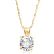 Load image into Gallery viewer, Jewelili 10K Yellow Gold 7.5mm Cubic Zirconia Solitaire Pendant Necklace

