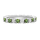 Load image into Gallery viewer, Jewelili Sterling Sliver Peridot Cubic Zirconia and 1/20 Cttw Natural White Round Diamond Full Eternity Stackable Engagement Ring
