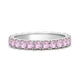 Load image into Gallery viewer, Jewelili Sterling Sliver Pink Sapphire Cubic Zirconia Half Eternity Promise Wedding Band
