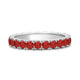Load image into Gallery viewer, Jewelili Sterling Sliver Garnet Cubic Zirconia Half Eternity Promise Wedding Band
